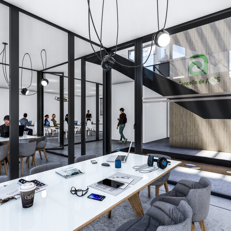 Centro multidisciplinar de ocio, cultura y promoción económica dirigido a personas en riesgo de exclusión social en el Ayuntamiento de Ames.